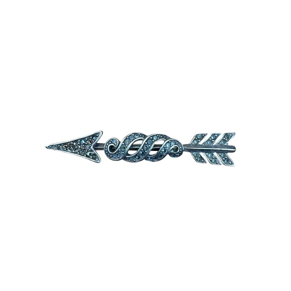 Anne Klein Jewelry - Vintage Anne Klein Arrow Pin Brooch Silver Tone Marcasite Style Infinity-Twist